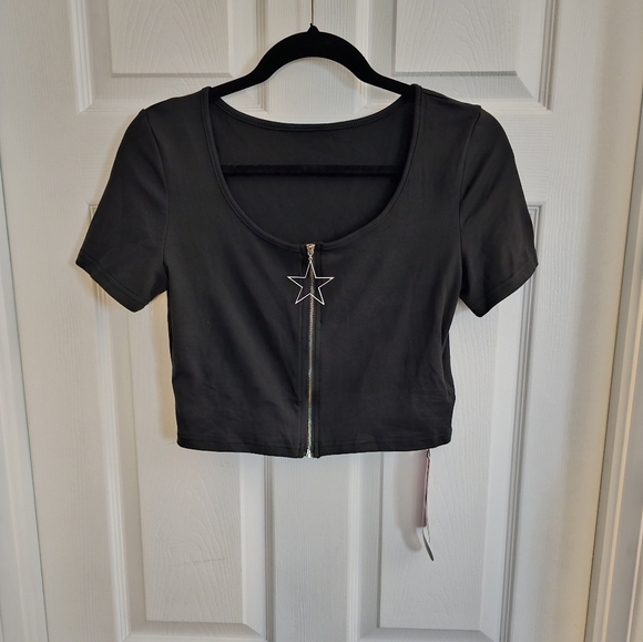 ROMWE Goth Star Zip-Up Top - Picture 2 of 4
